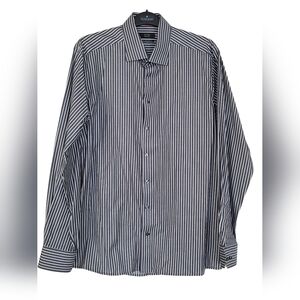 ETON ◾️ Striped Dress Shirt - Size 46, Grey/White